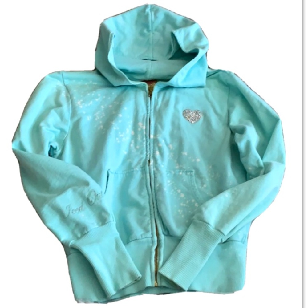 PRIMP Vintage Y2K RARE Zip Up Bling Splatter Hoodie • Sz: S